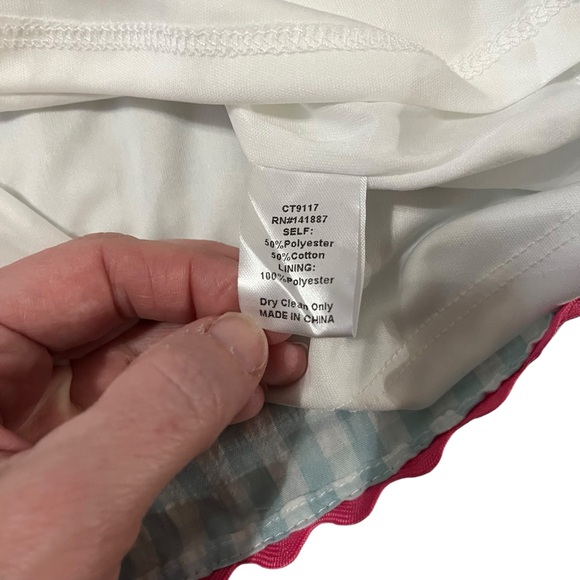 TCEC Blue Gingham & Pink Ric Rac Short Set - Size Large - Picture 11 of 14